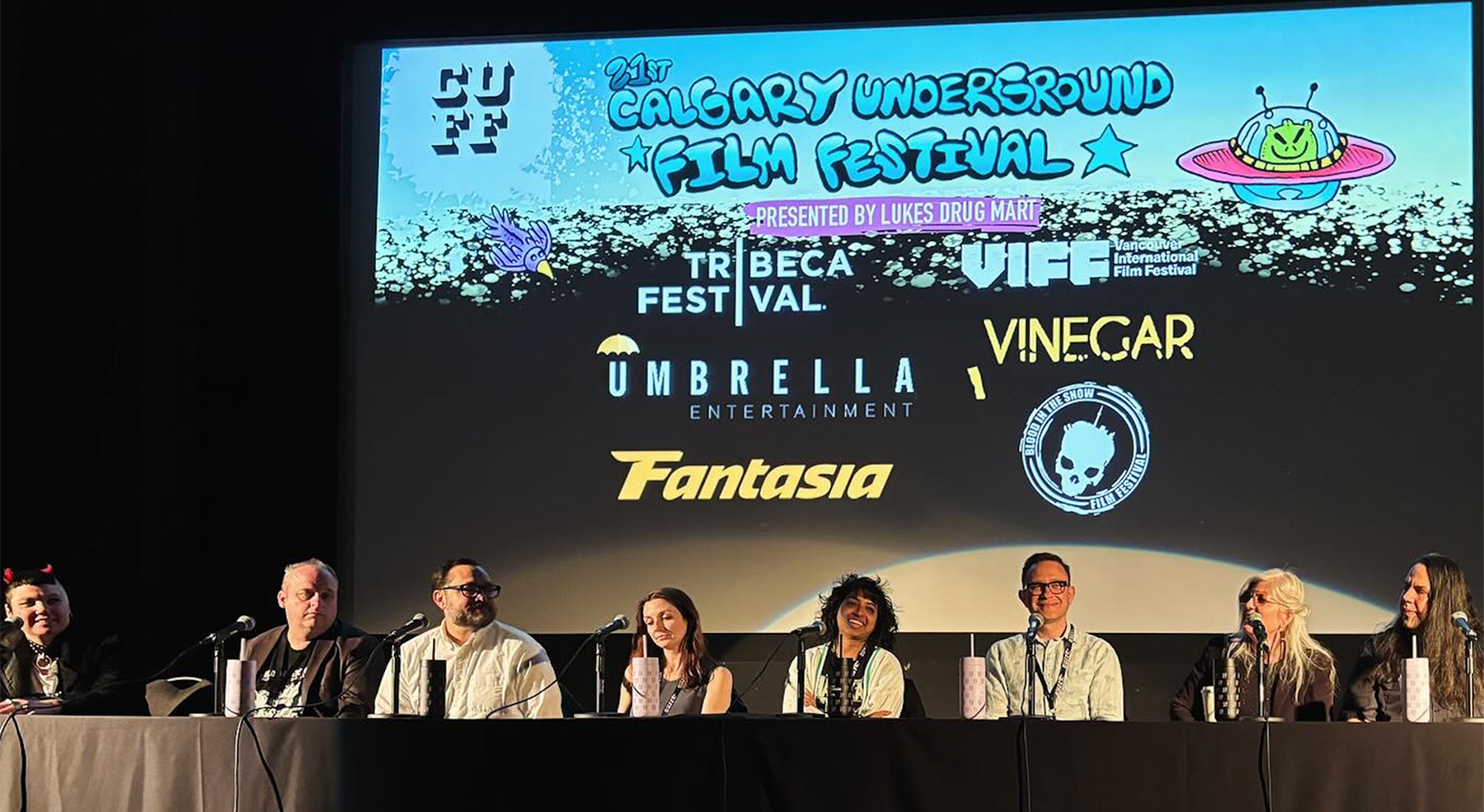 Kelly Michael Stewart on panel at the Calgary Underground Film Festival